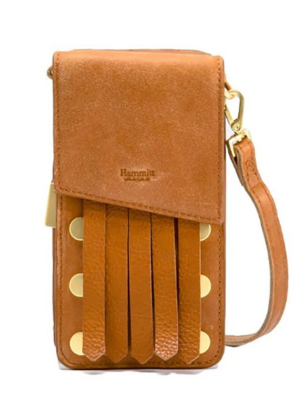HAMMITT Leather Crossbody Phone Pouch in Tan